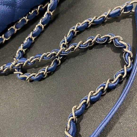 Chanel Caviar Quilted Jumbo Easy Flap Cobalt Blue (JB1101) - Picture 9 of 14